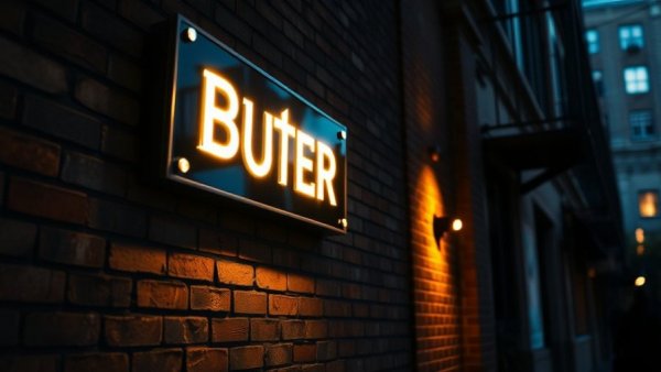 Illuminated restaurant sign on a brick wall indicating a Michigan dining spot.