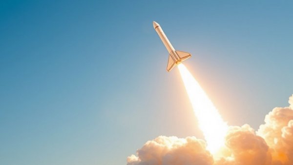 Majestic rocket launching skyward for Christina Koch Artemis II mission.