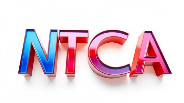 NTCA logo design with 3D blue and red effect on white background