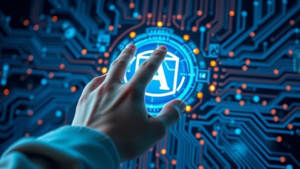 AI Return on Investment interface with hand interaction.