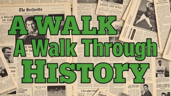 Vintage sports newspaper with bold green text, showcasing michigan ohio state rivalry history.