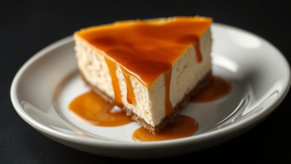 Delicious caramel cheesecake slice at Michigan restaurants near me.