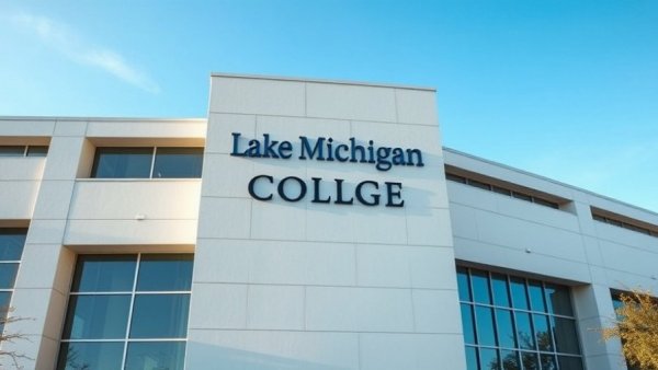 Lake Michigan College facade under clear blue sky