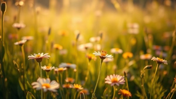 Spring meadow with wildflowers, reflecting spring cleanup services.
