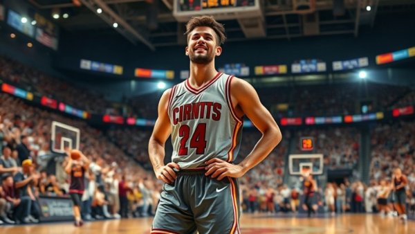 Basketball player on court showing confidence, Yaxel Lendeborg injury status.