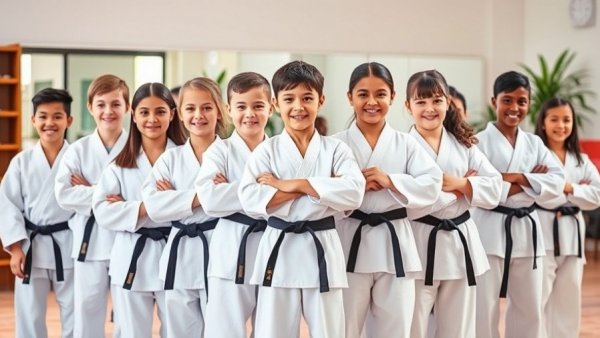 Karate students in Gurnee dojo.