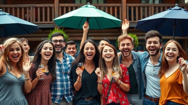 Michigan basketball watch party with enthusiastic fans.