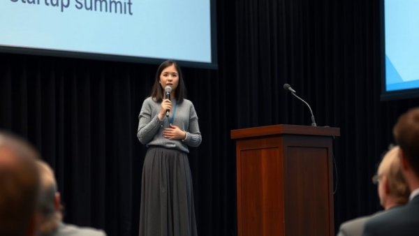 Professional woman speaking at Seattle startup summit