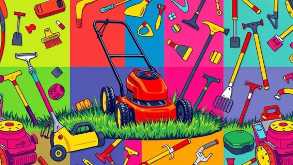 Lawn care services Shelby MI - vibrant lawn mower illustration