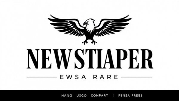 Classic newspaper logo with eagle icon on white background.