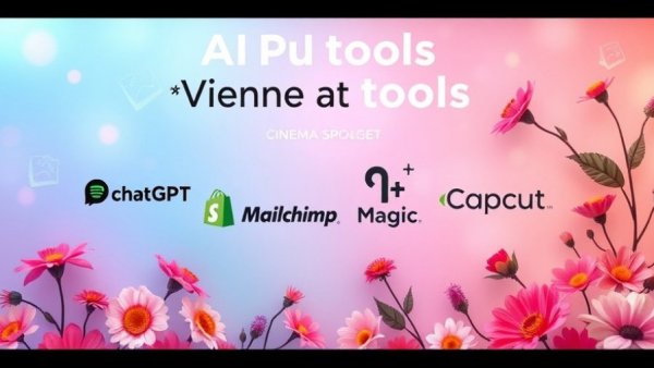 AI tools for florists with floral theme and tool logos.