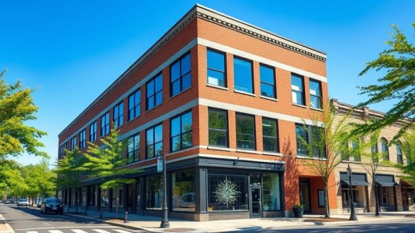 Modern mixed-use building in Westport with storefront display
