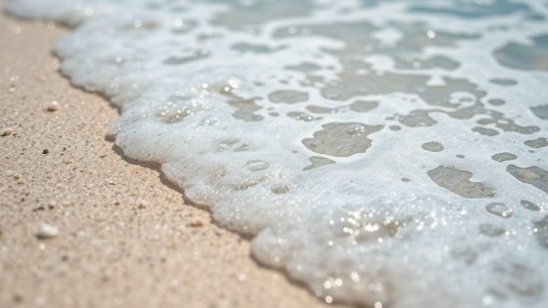 Gentle ocean waves on a Bahamian beach.