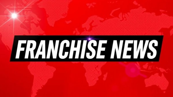 Franchise news banner with dynamic digital design.