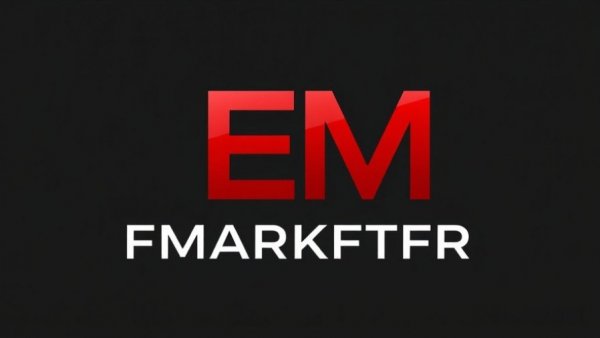 Modern EMARKETER logo design on black background.