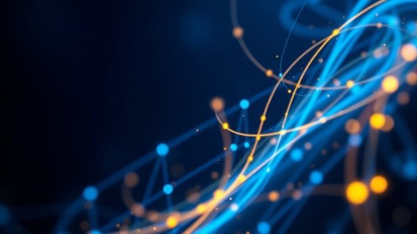 Futuristic representation of AI tools in dealmaking with glowing fibers.