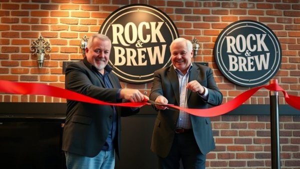 Rock & Brews restaurant opening ceremony in Detroit.