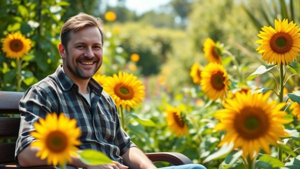 Impact of rising gas prices on food banks - Man in garden.