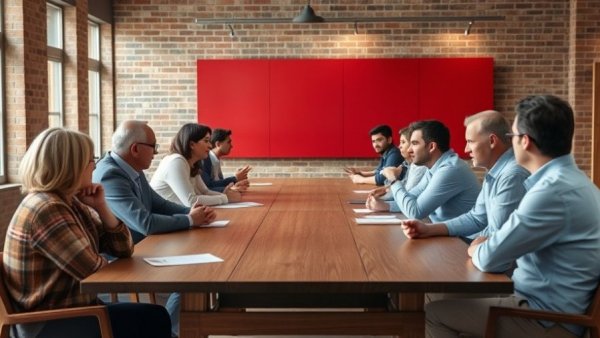 Casual panel discussion with group at table on Michigan agriculture.