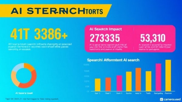 Infographic on AI Search Marketing Strategies showing growth statistics.