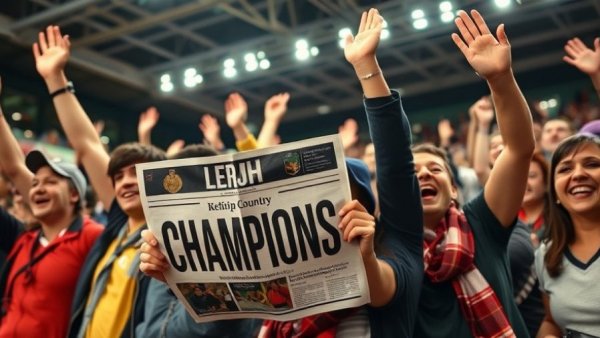 Michigan sports history championship celebration with fans holding newspaper.