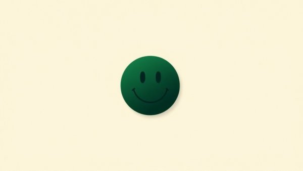 Minimalist AI store owner logo featuring a green circular smiley face.
