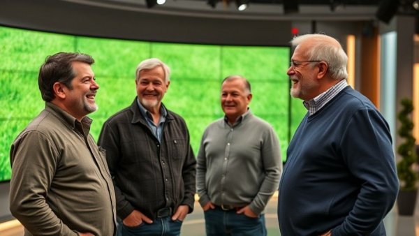 TV hosts discuss spring lawn care tips in Central Texas studio.