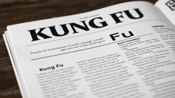 Article page with bold Kung Fu headline and text