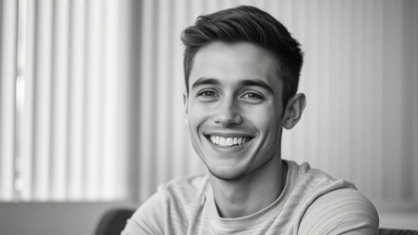 Portrait of a young man representing sustainable SEO success.