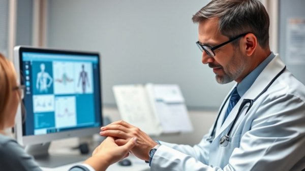 Doctor examining patient's hand in clinic for Michigan Medicine Healthcare Affordability.