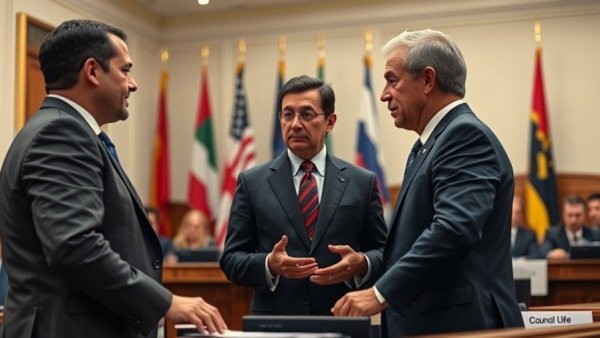 Officials discussing at Orange County small business program meeting.