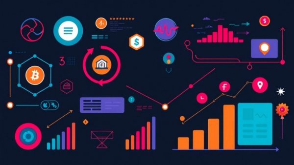 AI trends in financial services 2026 infographic with colorful tech icons.