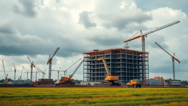 AI infrastructure investment risks: Excavator at a construction site.
