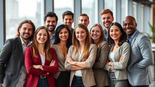 Michigan entrepreneur success stories: diverse group of smiling professionals.