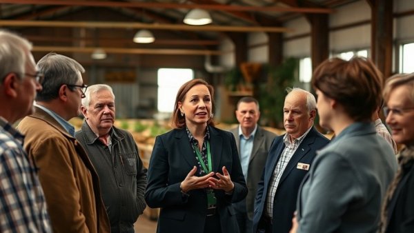 Leaders discussing Michigan agriculture at event