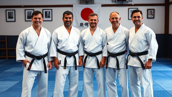 Martial artists in dojo - martial arts classes Gurnee.