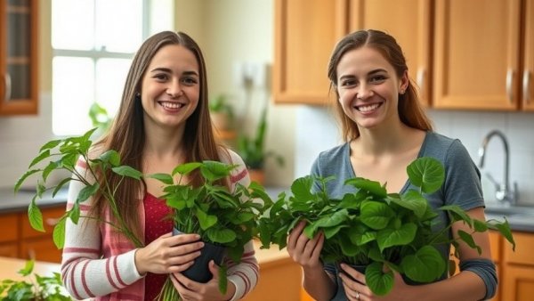 Local tree expert Shelby Michigan: Two women with plants indoors.