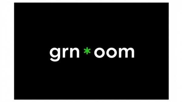 Minimalistic cannabis marketing agency logo on black background.