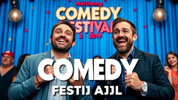 Lively comedy festival poster featuring comedians for events close to me this weekend in Traverse City.