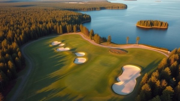 Northern Michigan golf course with lake view