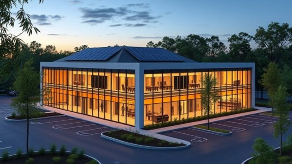Hamilton County business incubator exterior view with modern design.