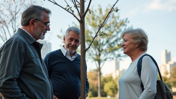 Local tree expert Shelby Michigan discussing tree care outdoors.