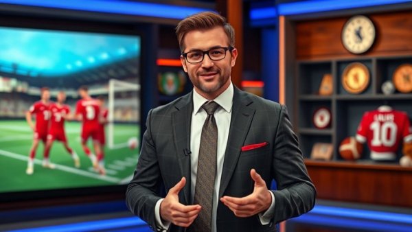 Stylish TV presenter discussing Michigan transportation construction updates in studio.