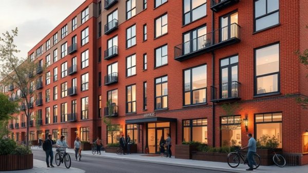 Lakewood rental community leasing modern apartment building.
