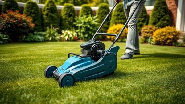 Best reel mower of 2026 used on vibrant green lawn.