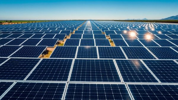 Murch Solar Project Michigan solar panels in an expansive field.