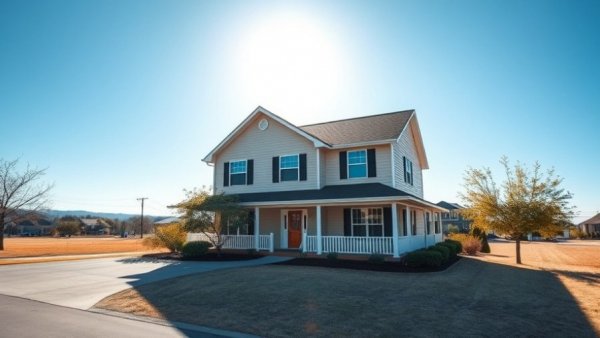 Charming suburban Michigan home for sale with clear sky.