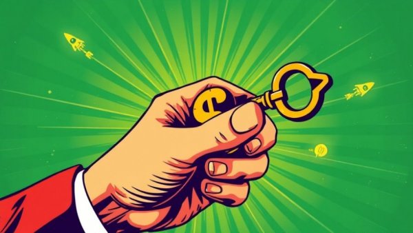 Pop art style image of a hand holding a dollar key representing AI in venture capitalism.
