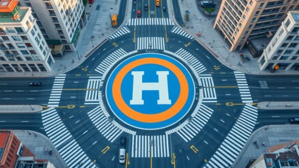 Aerial view of Hoboken intersection highlighting zoning for business growth.