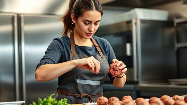 Michigan food waste initiative participant preparing meals in kitchen.